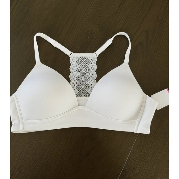 Maidenform Girl size 34A Contour Racerback Lace White Bra NEW - Picture 6 of 6